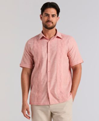 Men's Embroidered Linen Blend Shirt