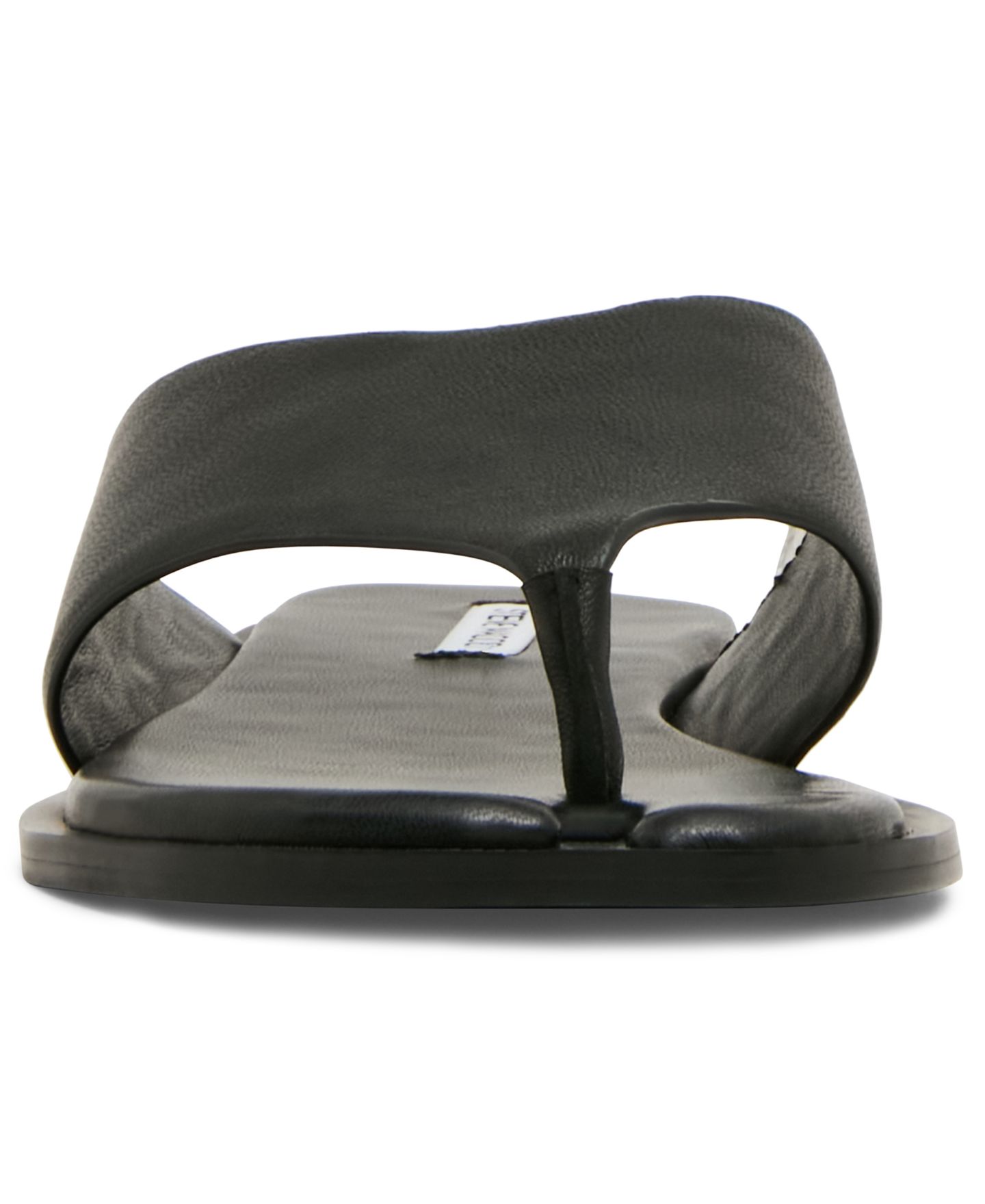 Женские сандалии Steve Madden Illia Split Toe Slip-On Flat, цвет: Чёрный кожаный — фото 6