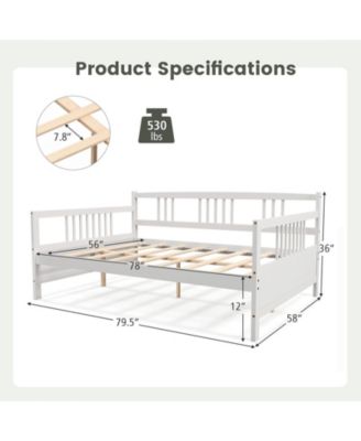 Wooden Daybed Frame with Guardrails