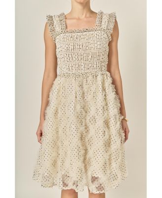 Women's Polka Dot Sleeveless Midi Dress