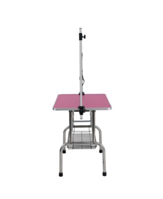 42 Folding Pet Grooming Table with Stainless Steel Frame and Adjustable Arm