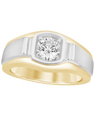 Men's Lab Grown Diamond Ring (1 ct. t.w.) in Gold Vermeil & Sterling Silver