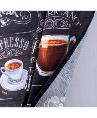 Polyester Cucina Coffee 3 Piece Kitchen Curtains Valance and Tiers Set 52" x 18" Muticolor