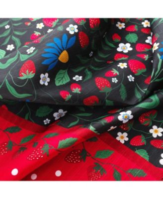 Polyester Cucina Strawberry Fields Kitchen Curtains Valance and Tiers Set 52" x 18" Muticolor