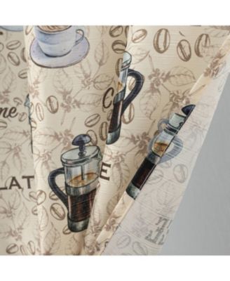 Polyester Cucina Latte Slub 3 Piece Kitchen Curtains Valance and Tiers Set 52" x 18" Muticolor