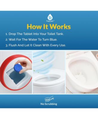 Automatic Toilet Bowl Cleaner Tablets Blue Gel Toilet Tank Cleaners, Septic-Safe Hard Water Ring Stain Remover, Smell Eliminator