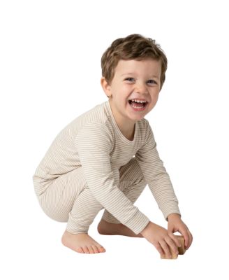 Toddler Boys Oatmeal Stripe Bamboo Pajama Set