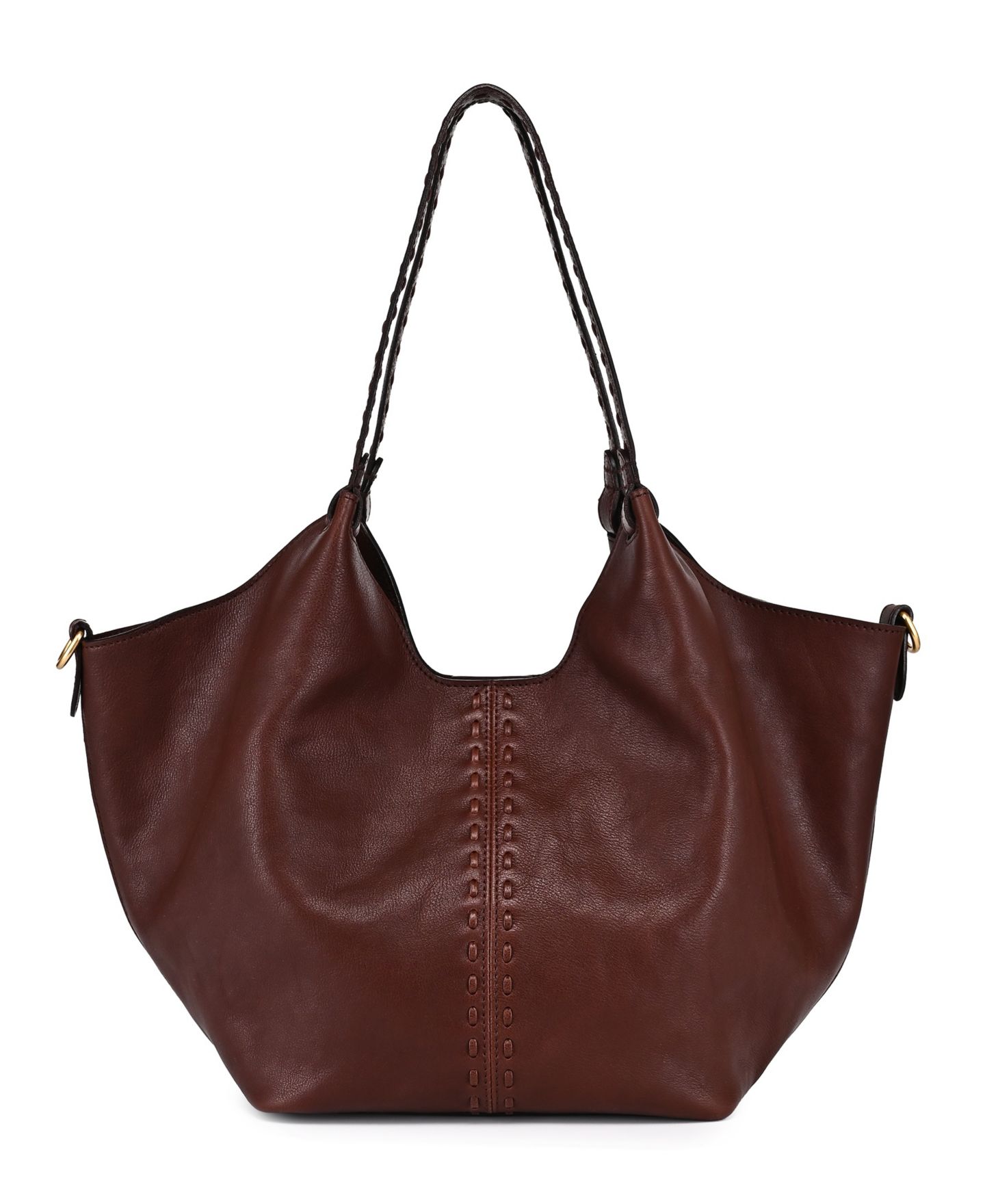 Женская сумка OLD TREND Magnolia Small Leather Tote Handbag, цвет: Кофейный коричневый — фото 4