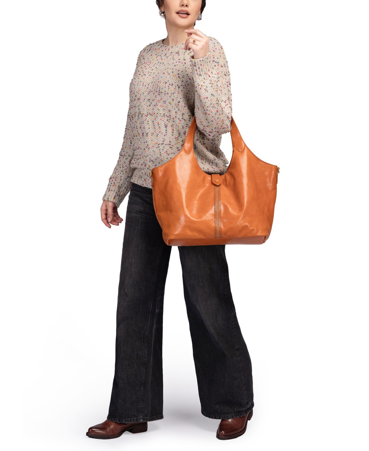 Женская сумка OLD TREND Marigold Large Tote Handbag, цвет: Карамельный коричневый — фото 6