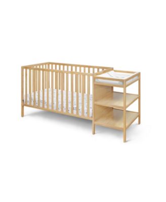 3 in 1 convertible crib and changer combo solid wood 3 position mattress support attached changing table storage for baby nursery