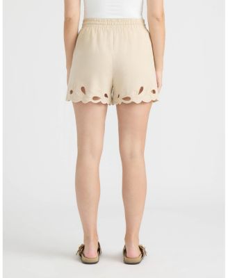 Women's Shorts with Embroidered Hem