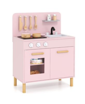Kids Kitchen Playset with Cooking Accessories and Storage