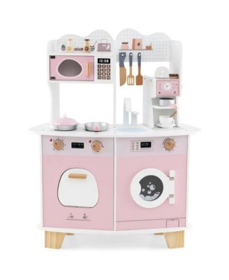 Wooden Kids Kitchen Playset with Coffee Maker for kids