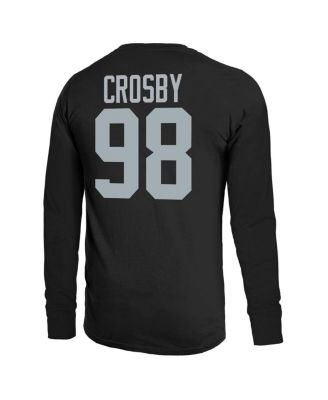 Men's Maxx Crosby Black Las Vegas Raiders Name Number Non-Distressed Long Sleeve T-Shirt