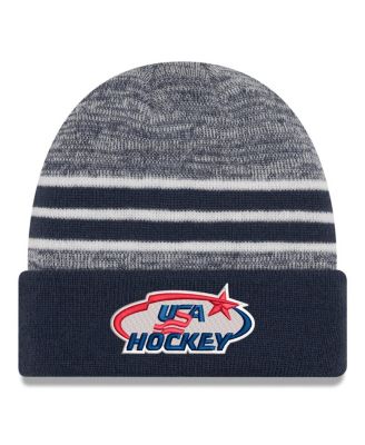 Men's Navy/Heather Navy US Hockey Cuffed Knit Hat