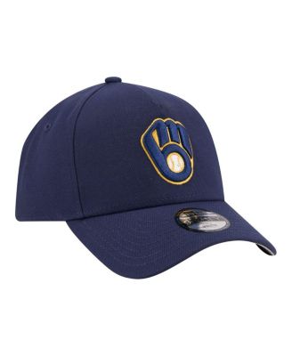 Big Boys and Girls Navy Milwaukee Brewers 9FORTY A-Frame Adjustable Hat