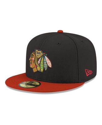 Men's Black Chicago Blackhawks Core Logo Two-Tone 59FIFTY Fitted Hat