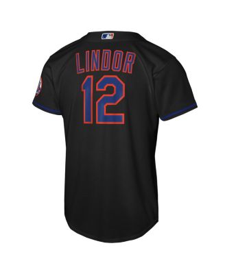 Big Boys and Girls Francisco Lindor Black New York Mets Alternate Stadium Player Jersey