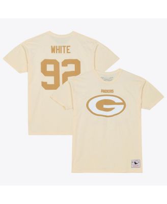 Men's Reggie White Cream Green Bay Packers Sandman Name & Number T-Shirt