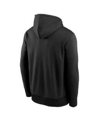 Men's Black Cincinnati Reds Primary Wordmark Therma Hoodie