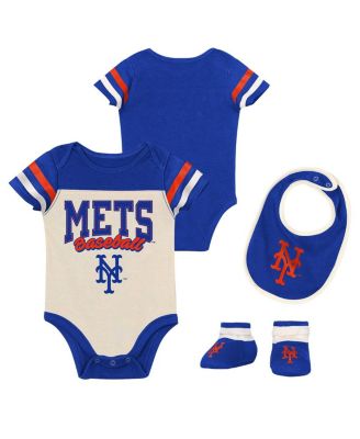 Baby Boys and Girls 3-Piece Royal New York Mets Up One Bodysuit, Bib and Booties Set