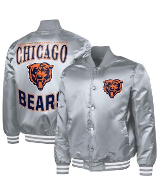 Men's Gray Chicago Bears Adaptive Full-Snap Varsity Jacket