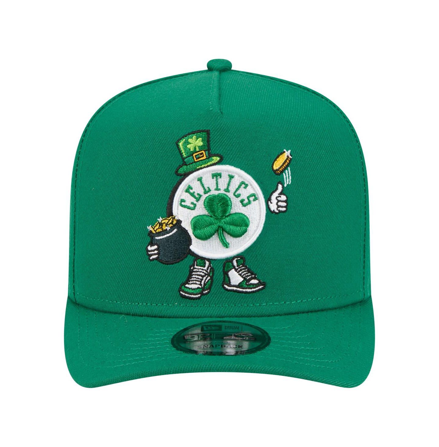 Мужская кепка New Era Kelly Green Boston Celtics Injection Cartoon Logo A-Frame 9FIFTY Adjustable Hat — фото 4
