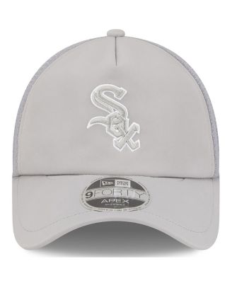 Men's Gray Chicago White Sox 2026 Batting Practice Apex 9FORTY Adjustable Trucker Hat
