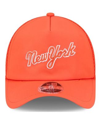Men's Orange New York Mets 2026 Batting Practice Apex 9FORTY Adjustable Trucker Hat
