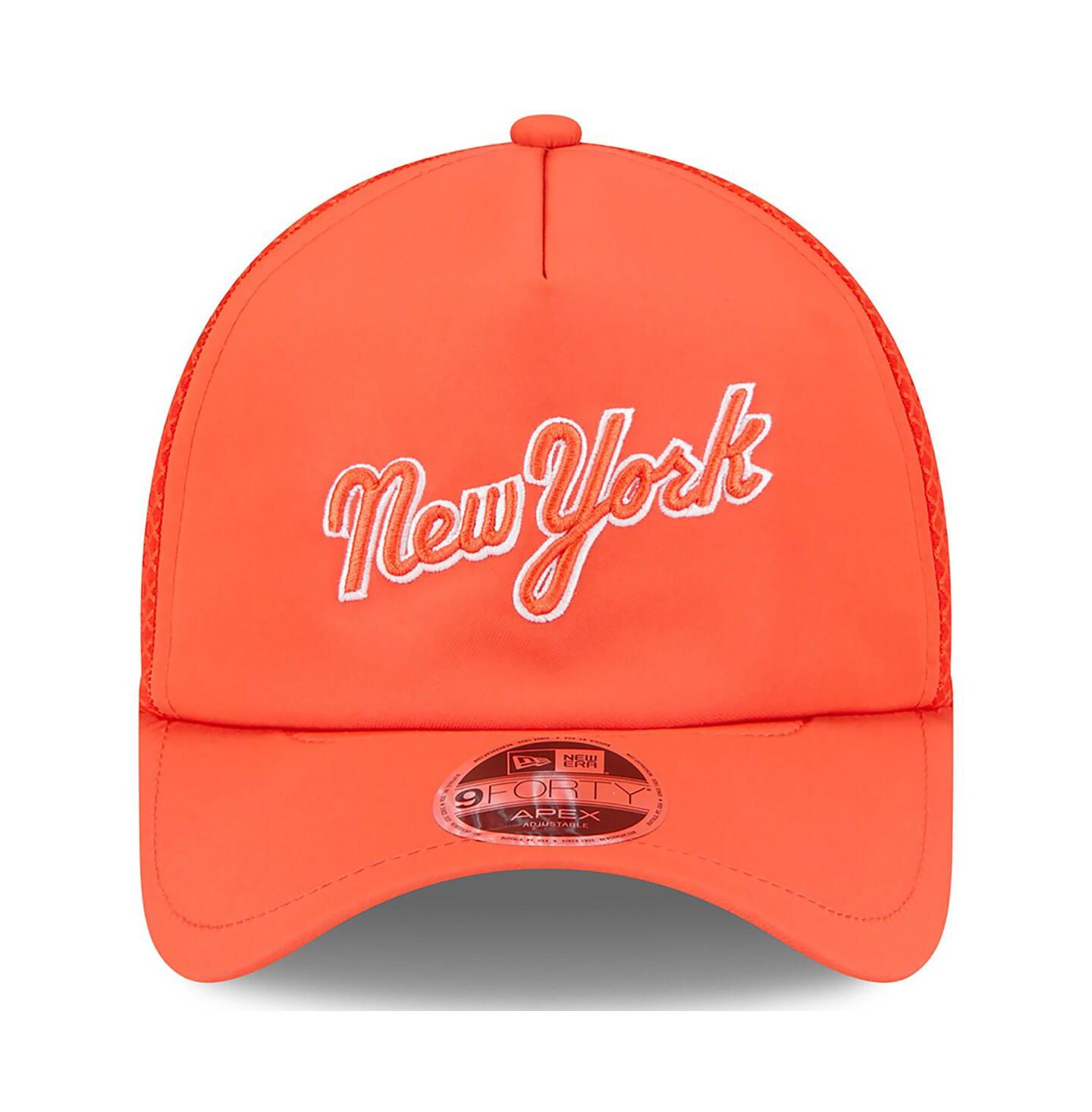 Мужская кепка New Era Orange New York Mets 2026 Batting Practice Apex 9FORTY Adjustable Trucker Hat — фото 4