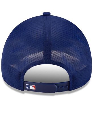 Men's Royal Texas Rangers 2026 Batting Practice Apex 9FORTY Adjustable Trucker Hat