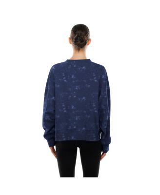 Women's Navy New York Yankees Throwback Oversized Boxy Sweatshirt