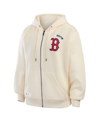 Women's Cream Boston Red Sox Full-Zip Hoodie