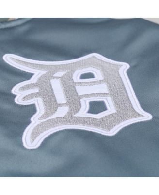 Men's Gray Detroit Tigers Thunderstorm Head Coach Lightweight Satin Full-Snap Jacket
