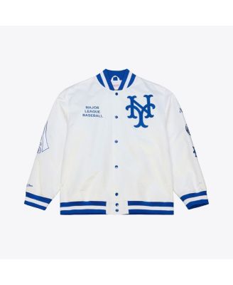 Men's White New York Mets Cooperstown Collection Arctic Lightweight Satin Full-Snap Jacket