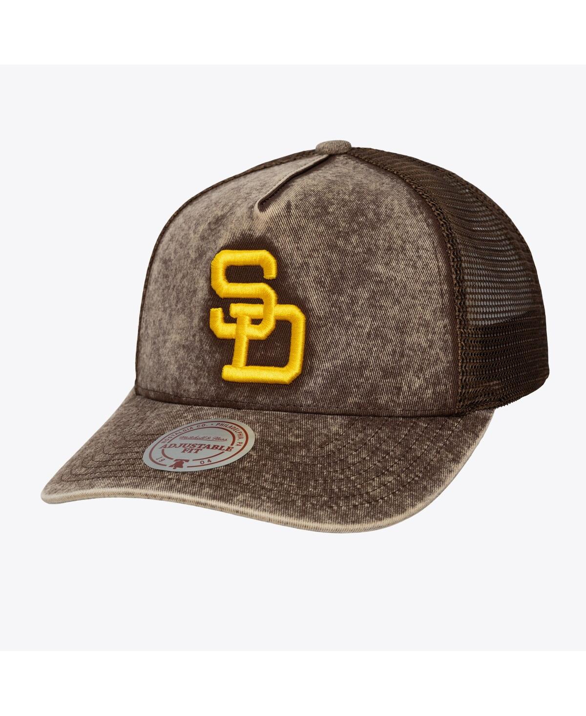 Mitchell & Ness Men's and Women's Brown San Diego Padres Cooperstown Gameday Adjustable Trucker Hat