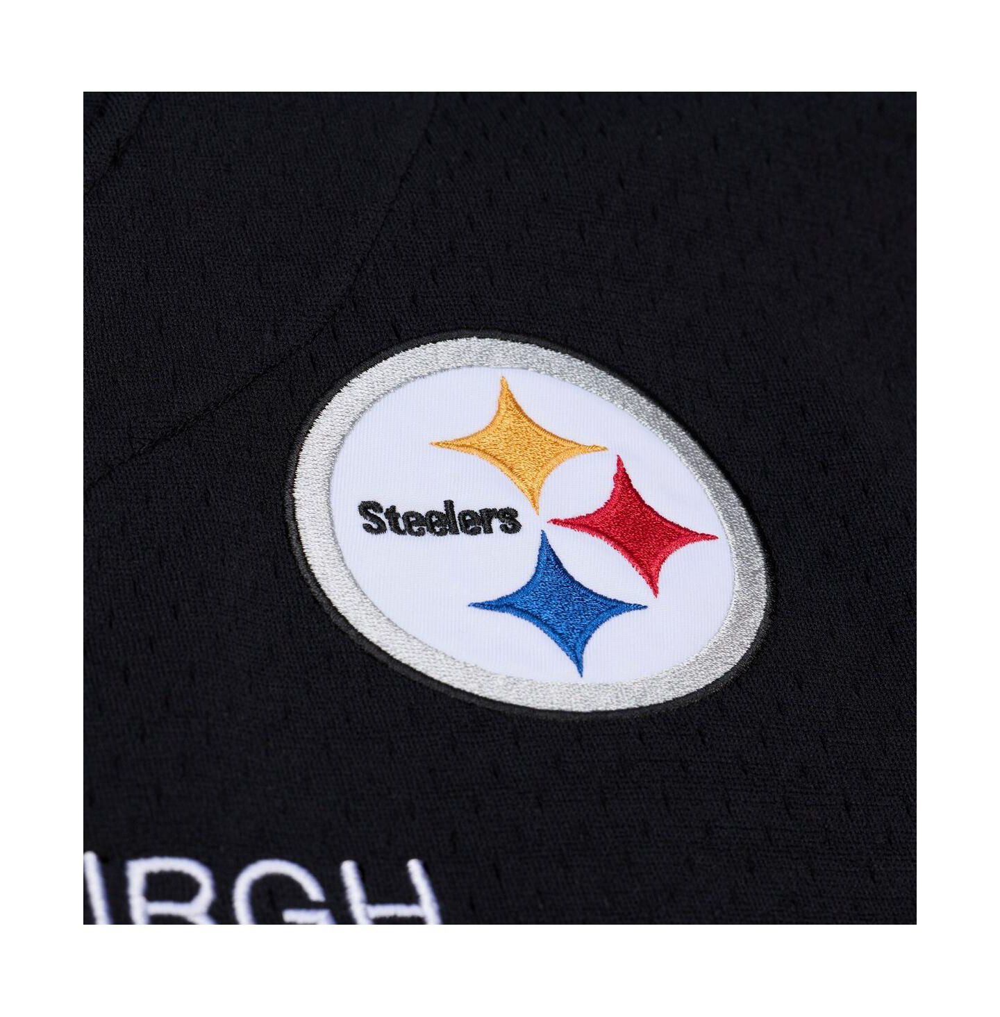 Мужской топ Mitchell & Ness Black Pittsburgh Steelers Head Coach Mesh Full-Button Fashion Jersey — фото 2