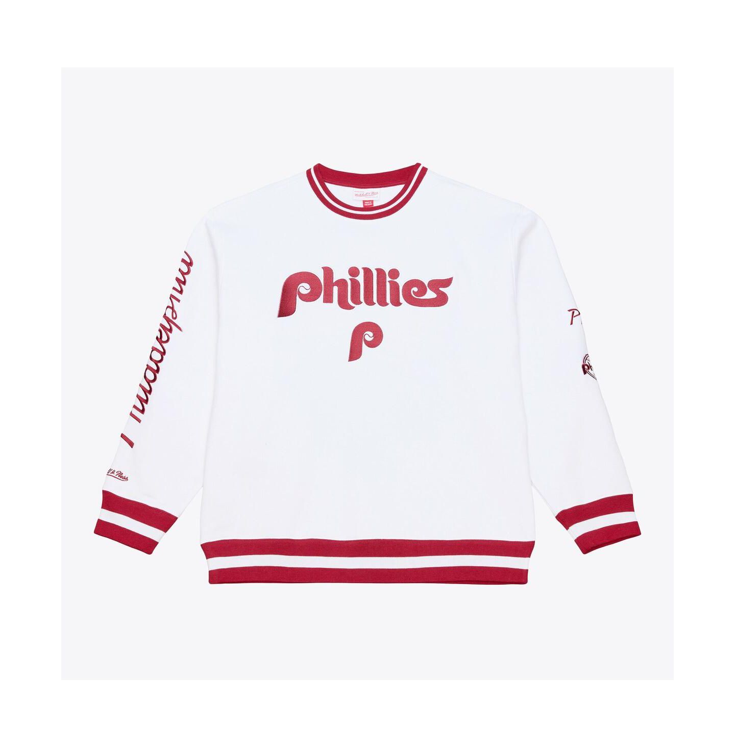 Мужской свитшот Mitchell & Ness White Philadelphia Phillies Arctic Fleece — фото 1