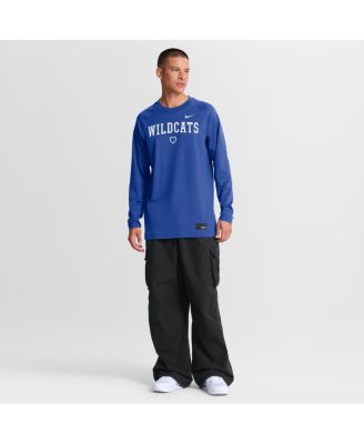 Men's Royal Kentucky Wildcats Dugout Game Time Raglan Dri-FIT Long Sleeve T-Shirt
