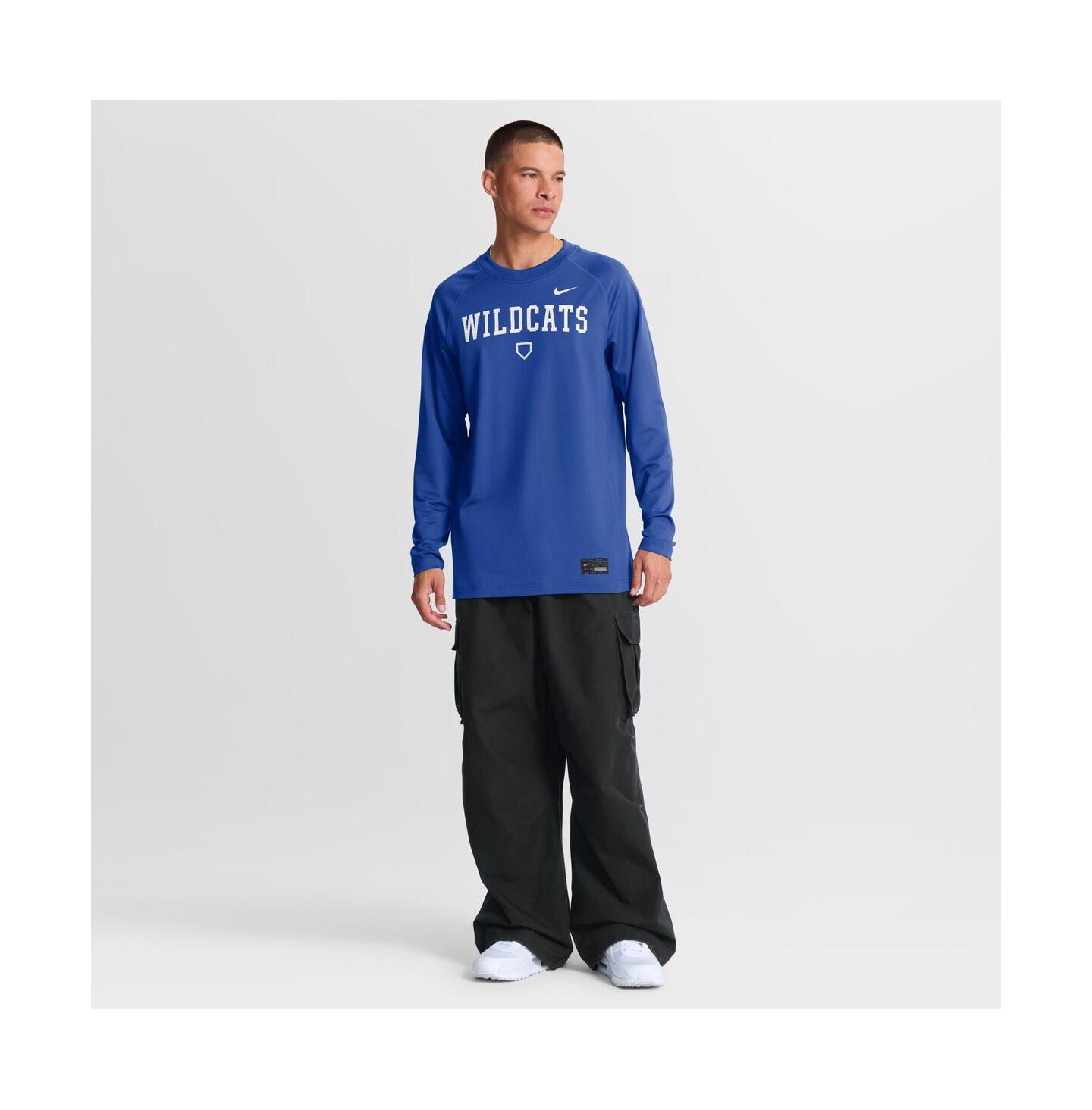 Мужская футболка Nike Royal Kentucky Wildcats Dugout Game Time Raglan Dri-FIT Long Sleeve — фото 3