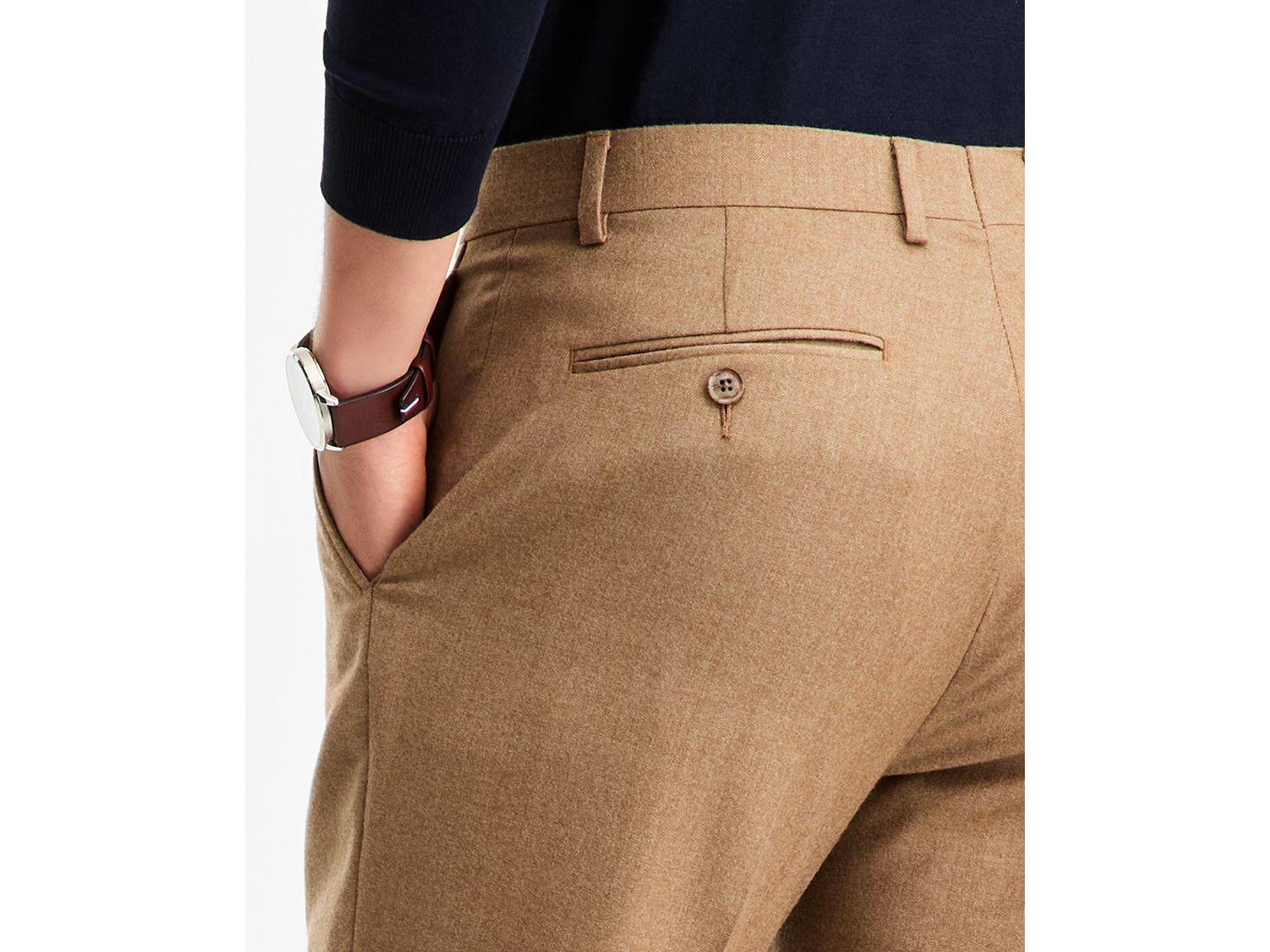 Мужские брюки Tommy Hilfiger Modern-Fit Wool Tan Flannel Suit Separates Pant, цвет: Рыжевато-коричневый — фото 5