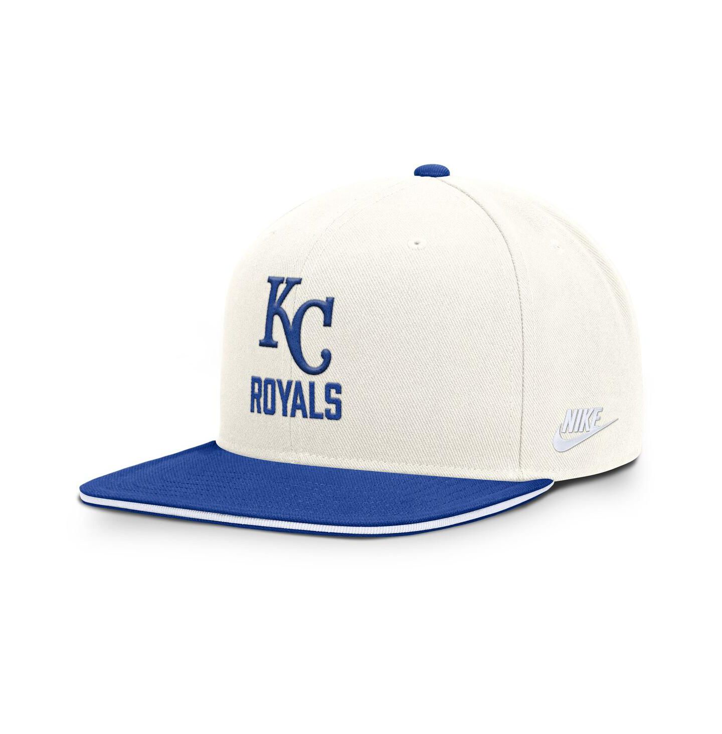 Мужская кепка Nike Cream/Royal Kansas City Royals Cooperstown Pro Dri-FIT Snapback Hat — фото 1