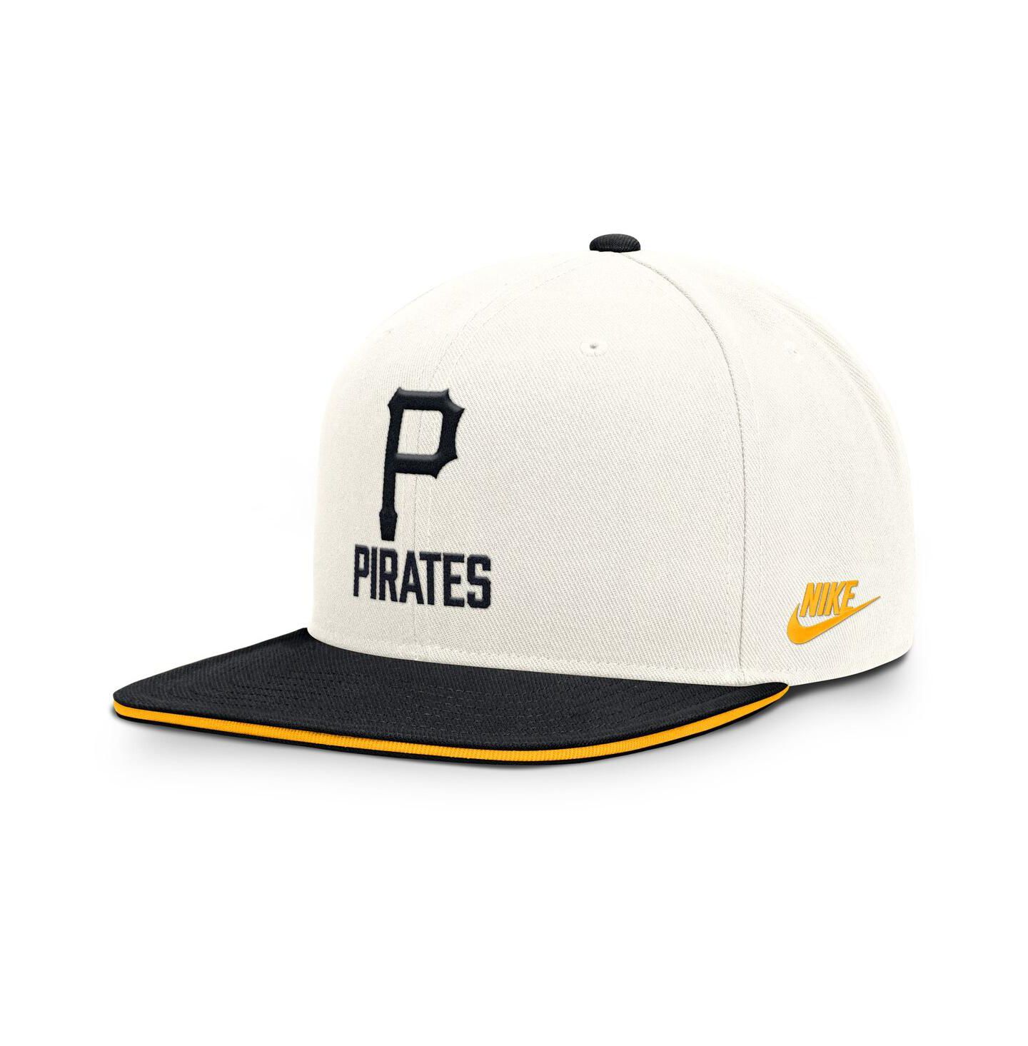 Мужская кепка Nike Cream/Black Pittsburgh Pirates Cooperstown Pro Dri-FIT Snapback Hat — фото 1