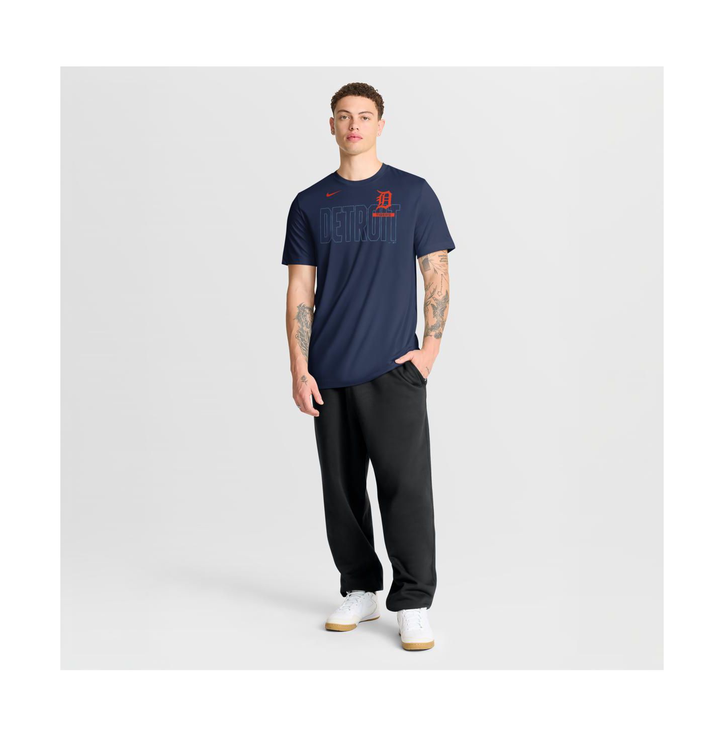 Мужская футболка Nike Navy Detroit Tigers Knockout Team Legend Dri-FIT — фото 3