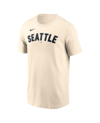 Men's Cream Seattle Mariners Alternate Wordmark T-Shirt