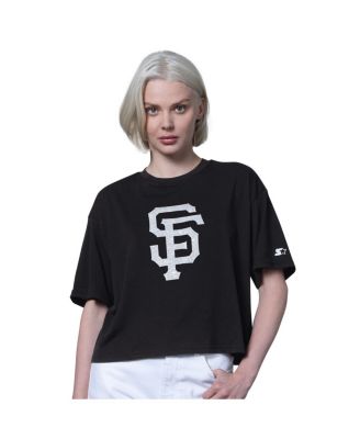 Women's Black San Francisco Giants Holy Grail Boxy Cropped T-Shirt