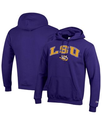 Men's Purple LSU Tigers Arch Over Logo Pullover Hoodie