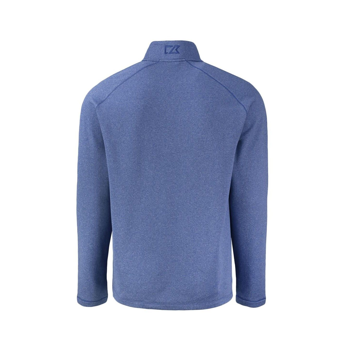 Мужская толстовка Cutter & Buck Heather Royal New York Giants Peshastin Fleece Tri-Blend Raglan Quarter-Zip — фото 2