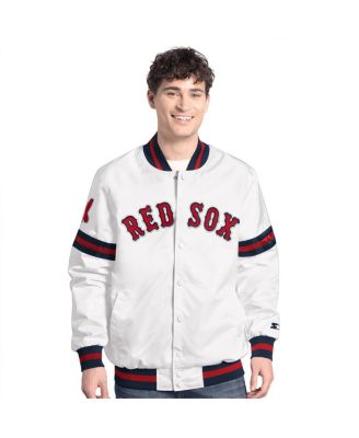 Men's White Boston Red Sox Cooperstown Scout Full-Snap Varsity Jacket