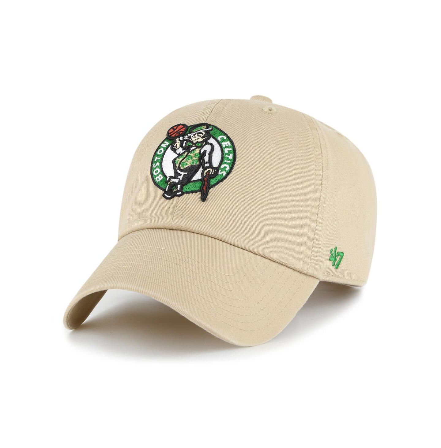 Мужская кепка '47 Brand Khaki Boston Celtics Logo Clean Up Adjustable Hat — фото 1